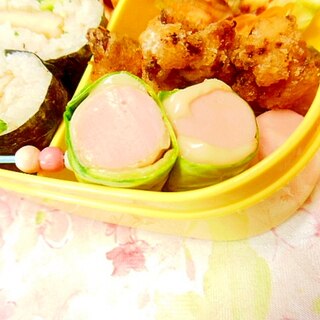 ❤青梗菜ｄｅ❤魚肉ソーセージとチーズ巻き❤